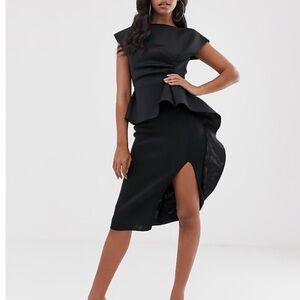 ASOS Black Peplum Pencil Dress